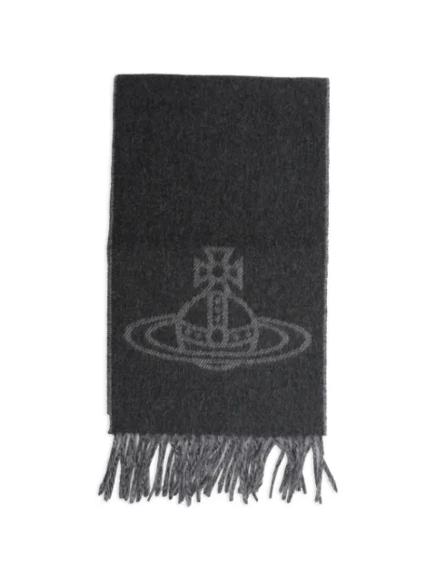 Vivienne Westwood Orb-logo fringed scarf