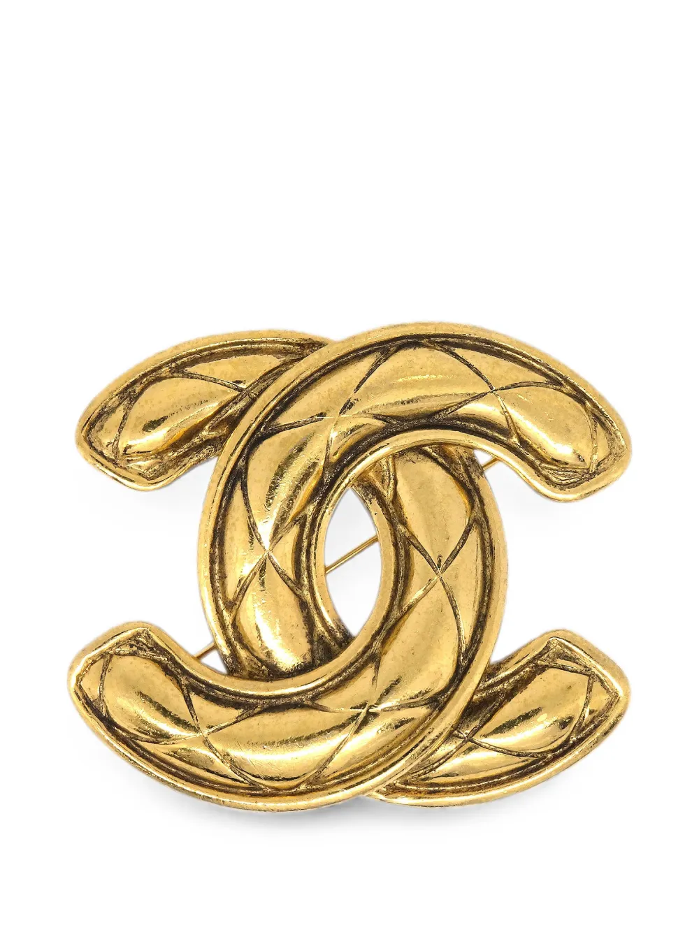 CHANEL Pre-Owned 1990-2000s quilted CC brooch - Gold
