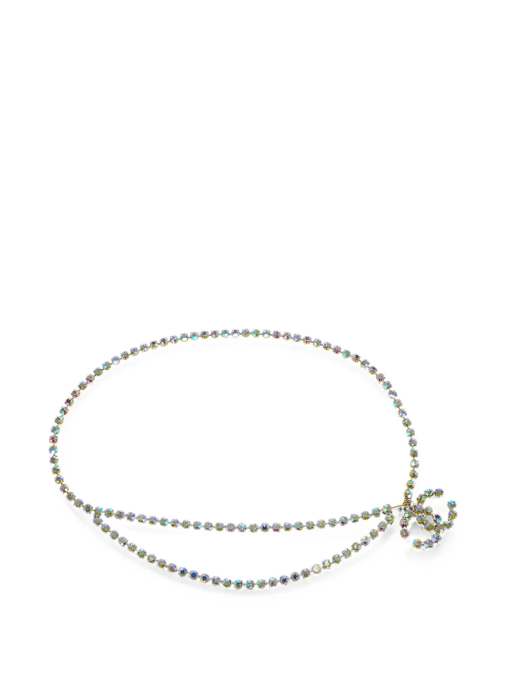 CHANEL Pre-Owned 1995 CC rhinestone chain belt - Gold