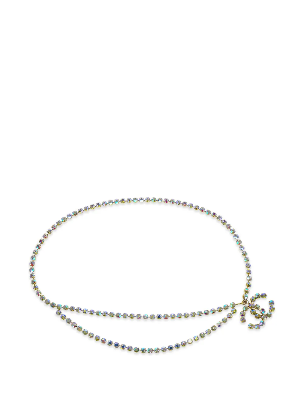 CHANEL Pre-Owned 1995 CC rhinestone chain belt - Oro