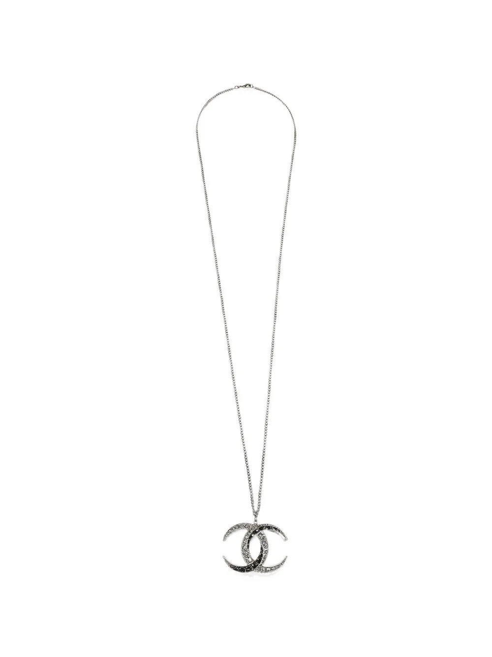 CHANEL Pre-Owned 2015 CC rhinestone pendant necklace - Silber