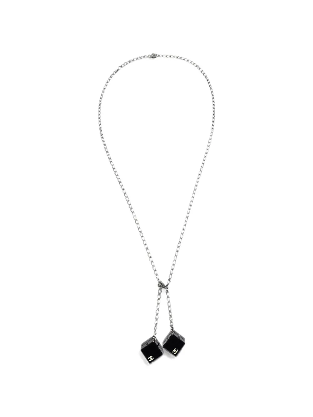 CHANEL Pre-Owned 2004 cube-charm chain belt and necklace - Silber