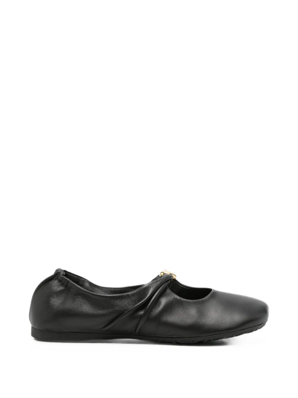 LOEWE Pebble soft leather ballet flats - Nero