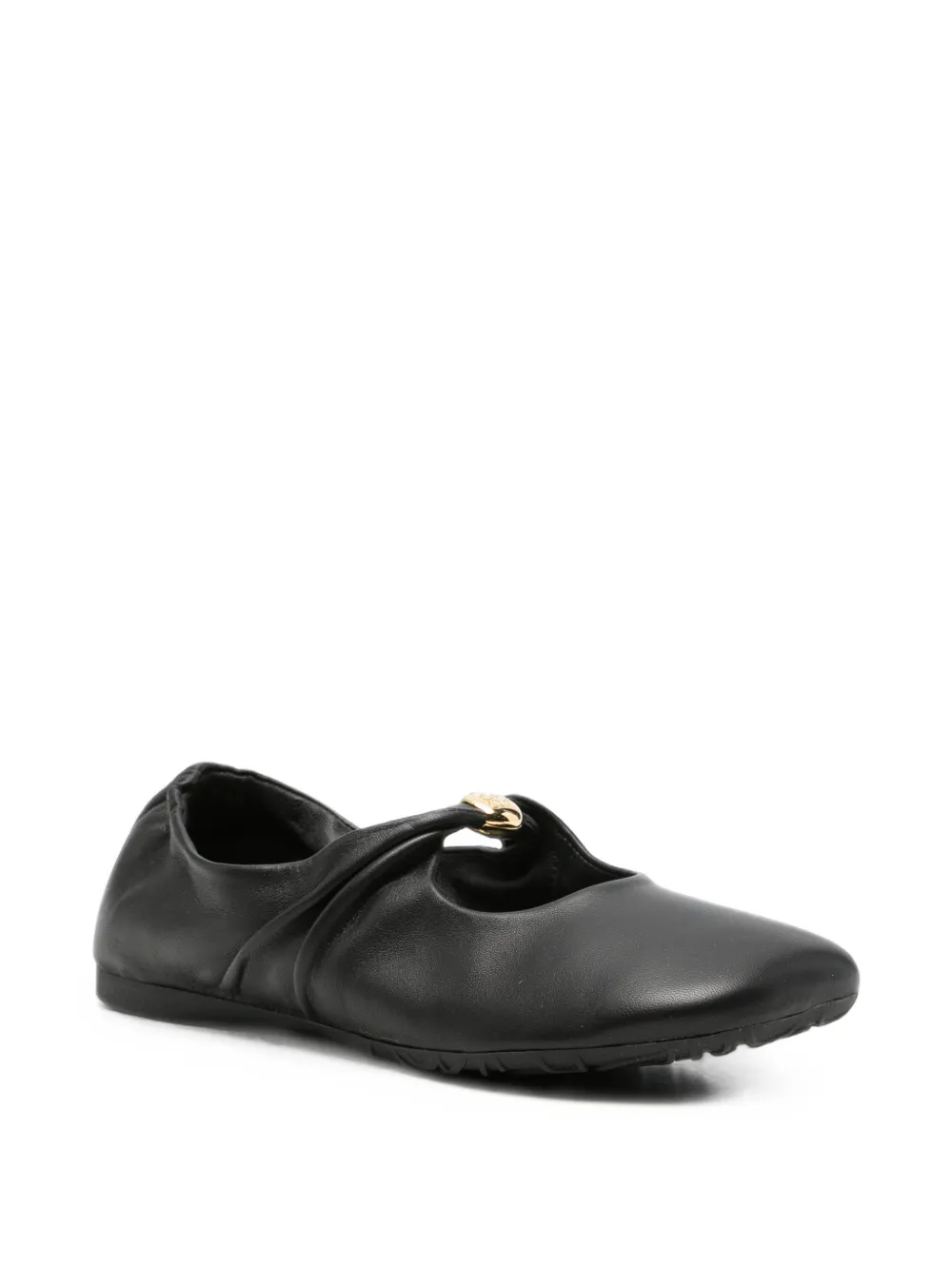 LOEWE Pebble soft leather ballet flats Zwart