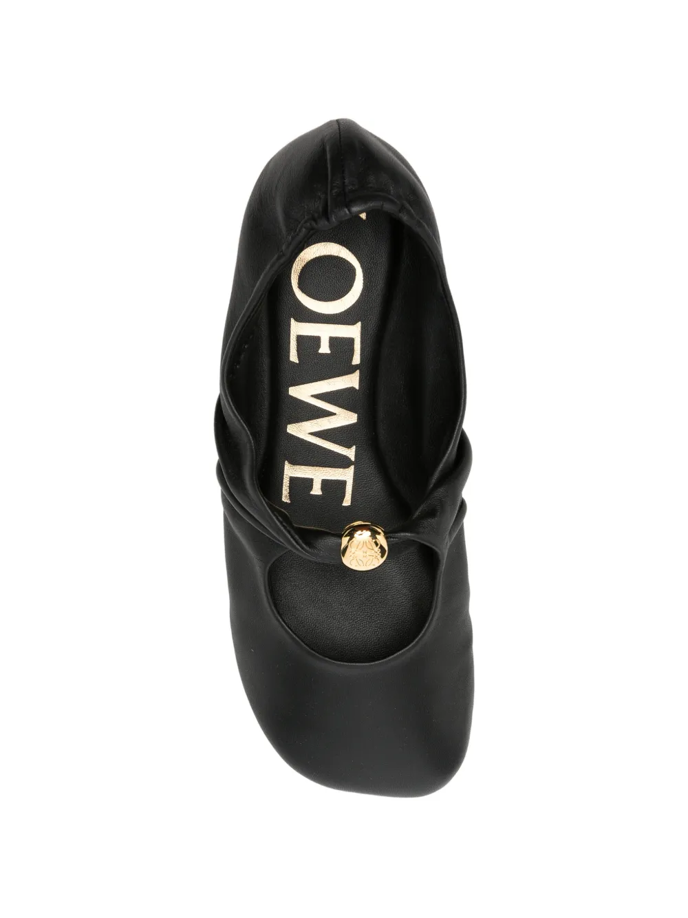 LOEWE Pebble soft leather ballet flats Zwart