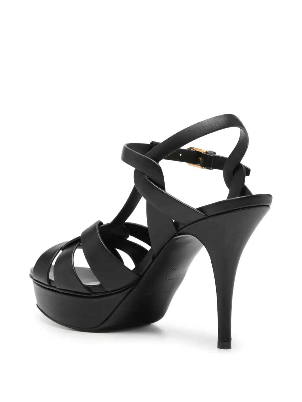 Saint Laurent Tribute platform sandals Zwart