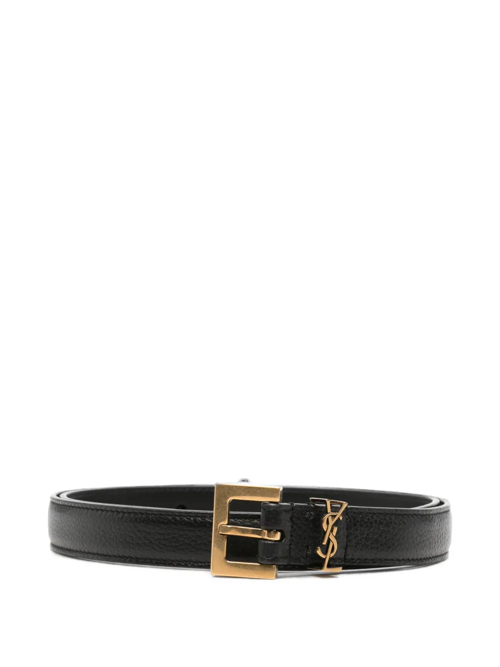 Saint Laurent Cintura con placca YSL - Nero