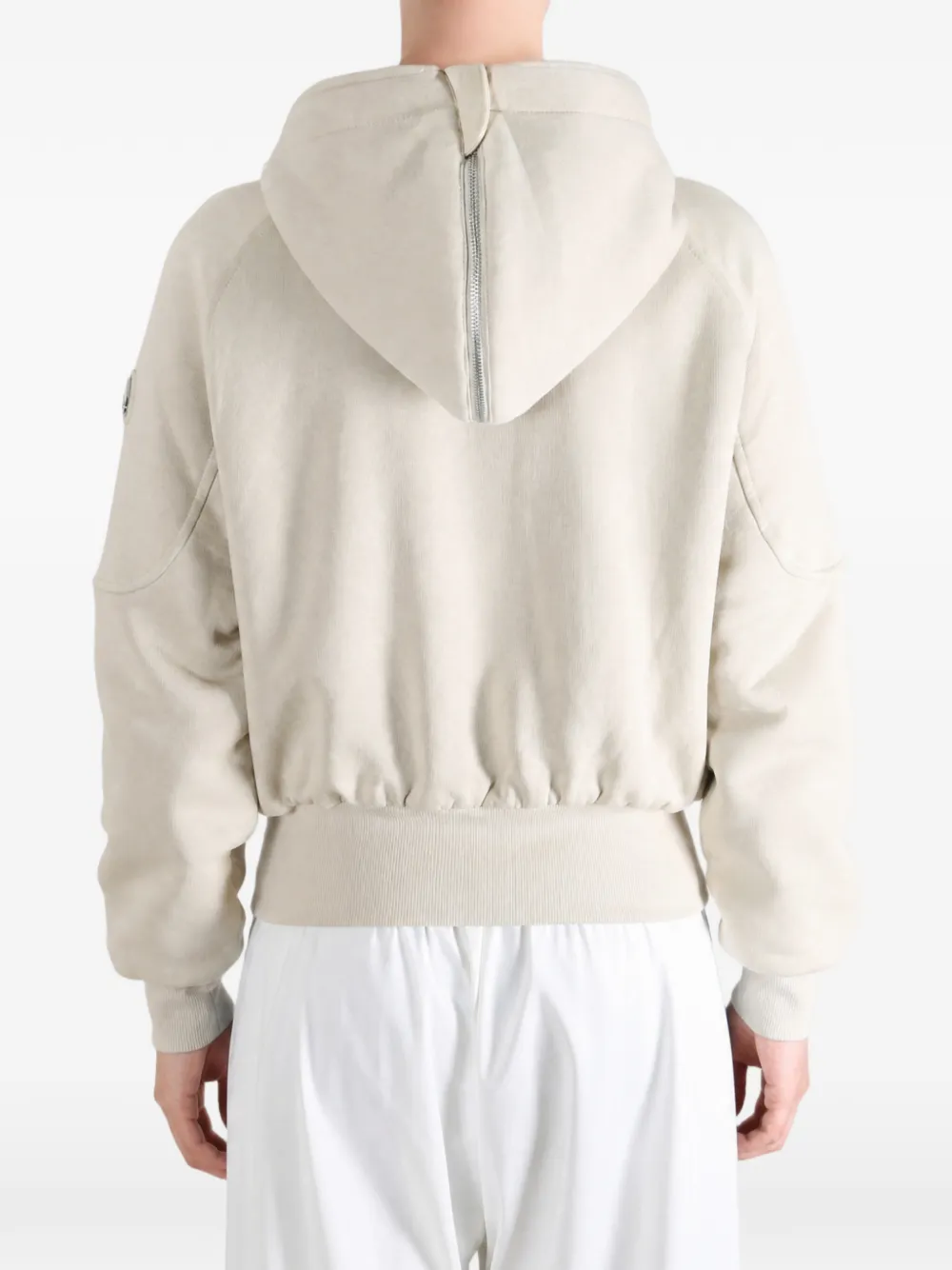 Moose Knuckles Oro Bunny omkeerbare hoodie met pompon en rits Beige