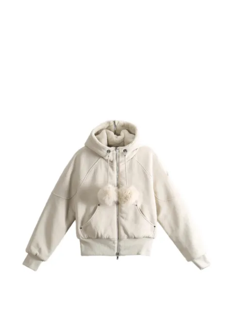 Moose Knuckles Oro Bunny pom-pom zip-up reversible hoodie