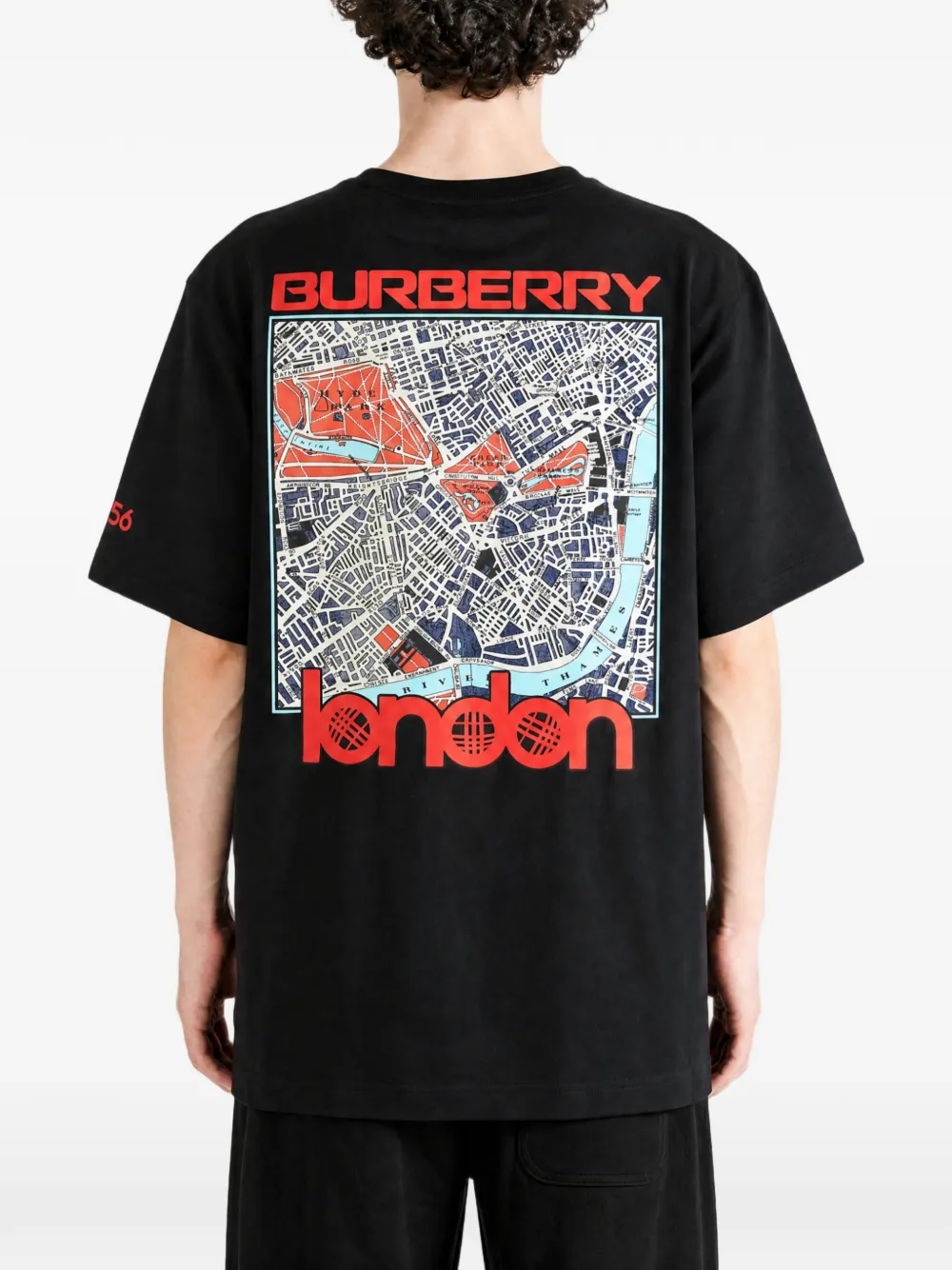 Burberry London Map katoenen T-shirt Zwart