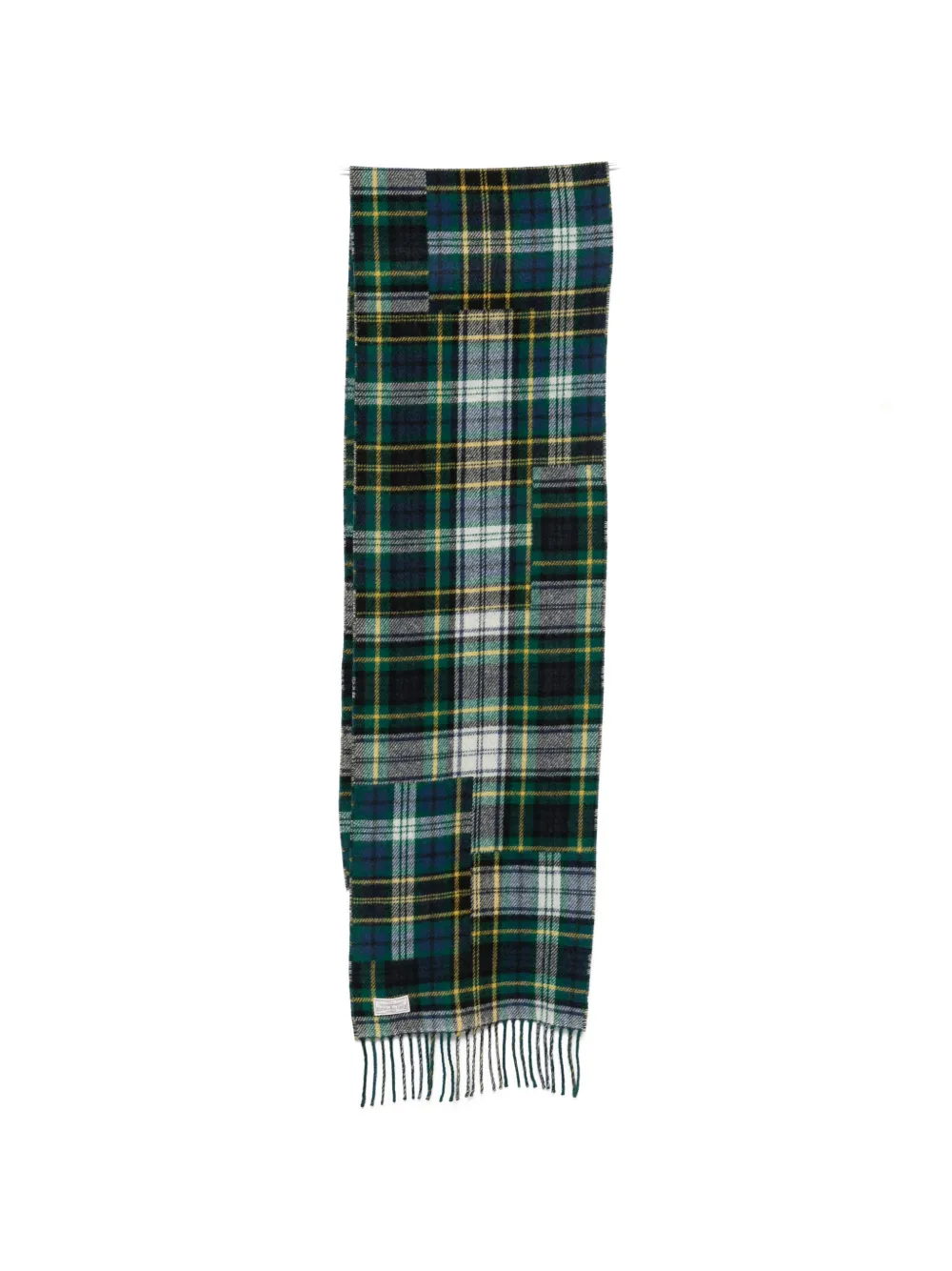 Sebago Tobias patchwork check-print scarf - Verde