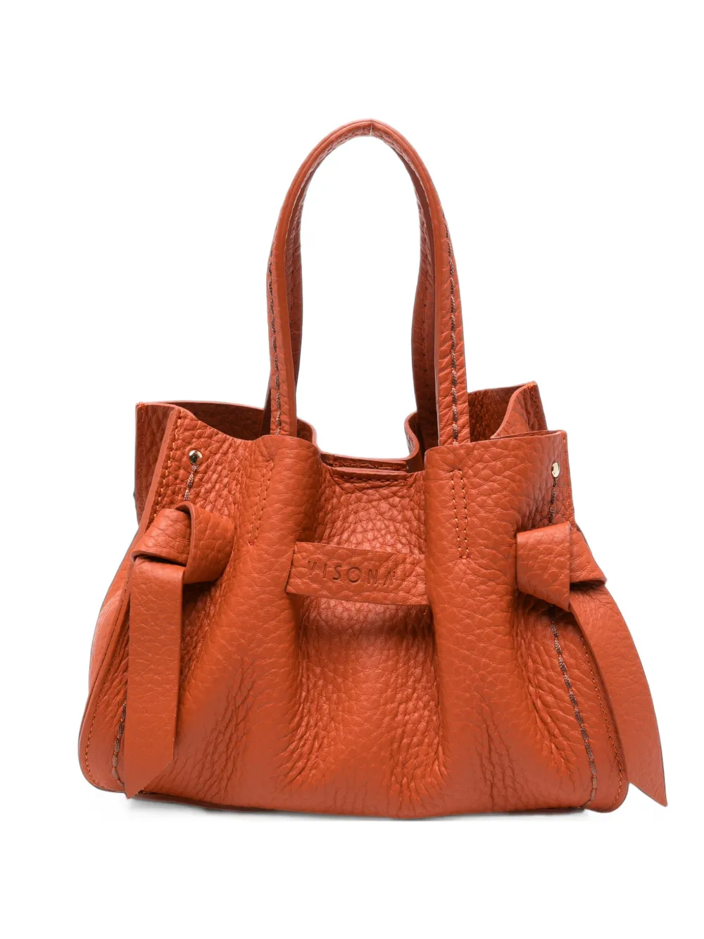VISONA` Vittoria grained leather tote bag