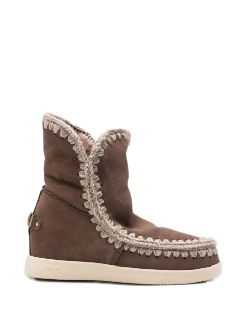 Mou crochet-trim ankle boots