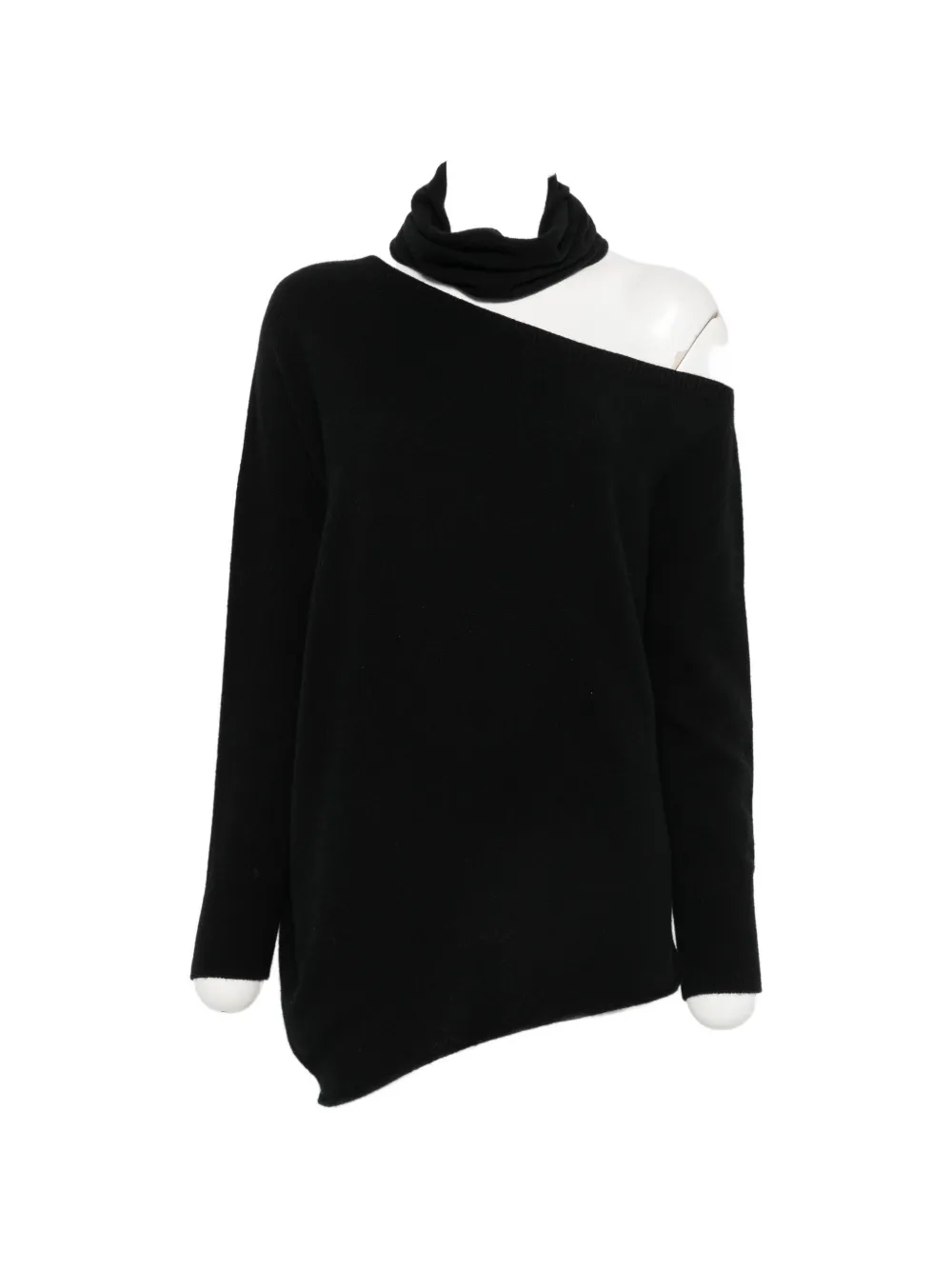 Vanisè cut-out asymmetric sweater - Schwarz
