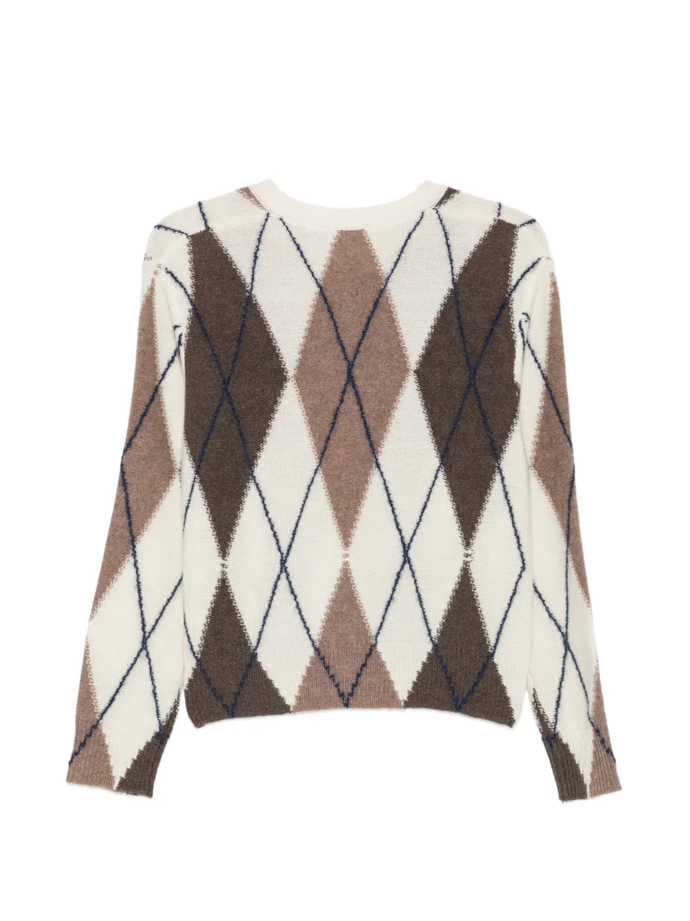 Majestic Filatures Vest met argyle patroon Beige