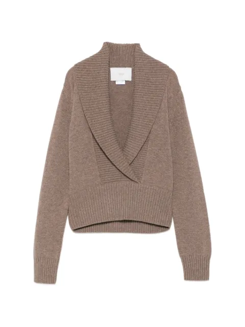 Vanisè shawl-collar ribbed-trim sweater
