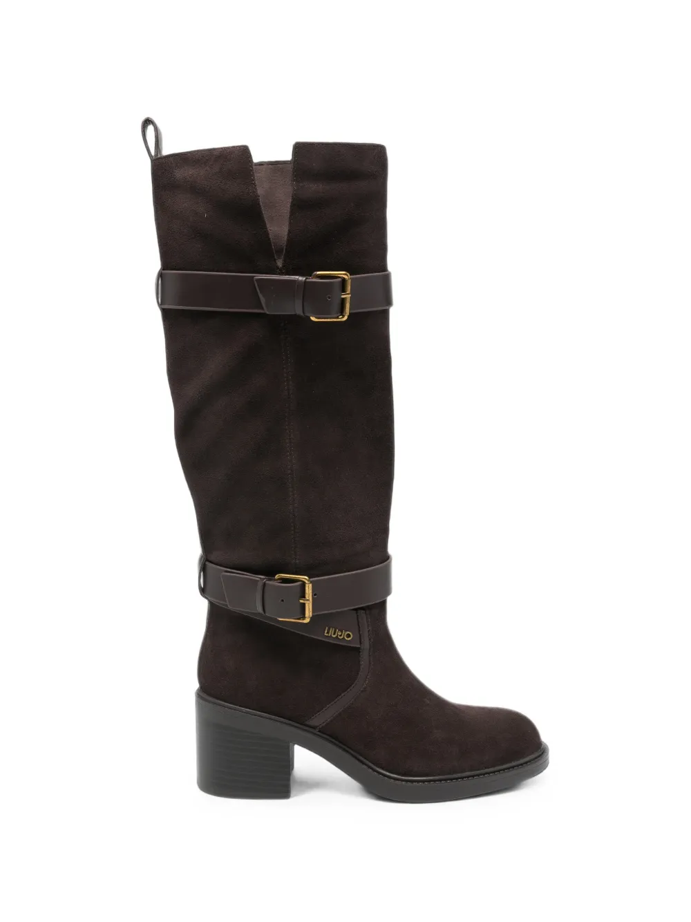 LIU JO buckle-detail suede-finish boots