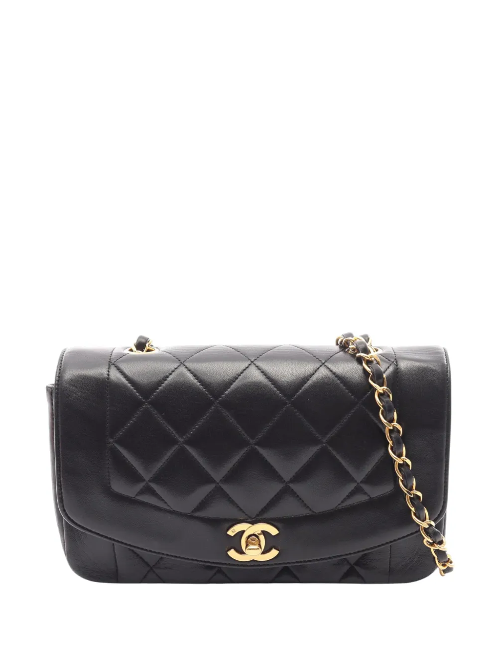 CHANEL Pre-Owned 2002-2003 Small Lambskin Diana Flap crossbody bag - Nero