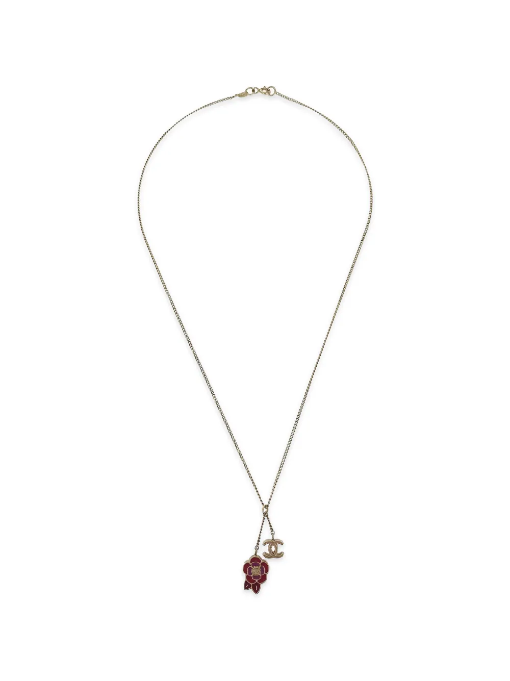 CHANEL Pre-Owned 2005 Camellia CC logo-detail necklace - Oro