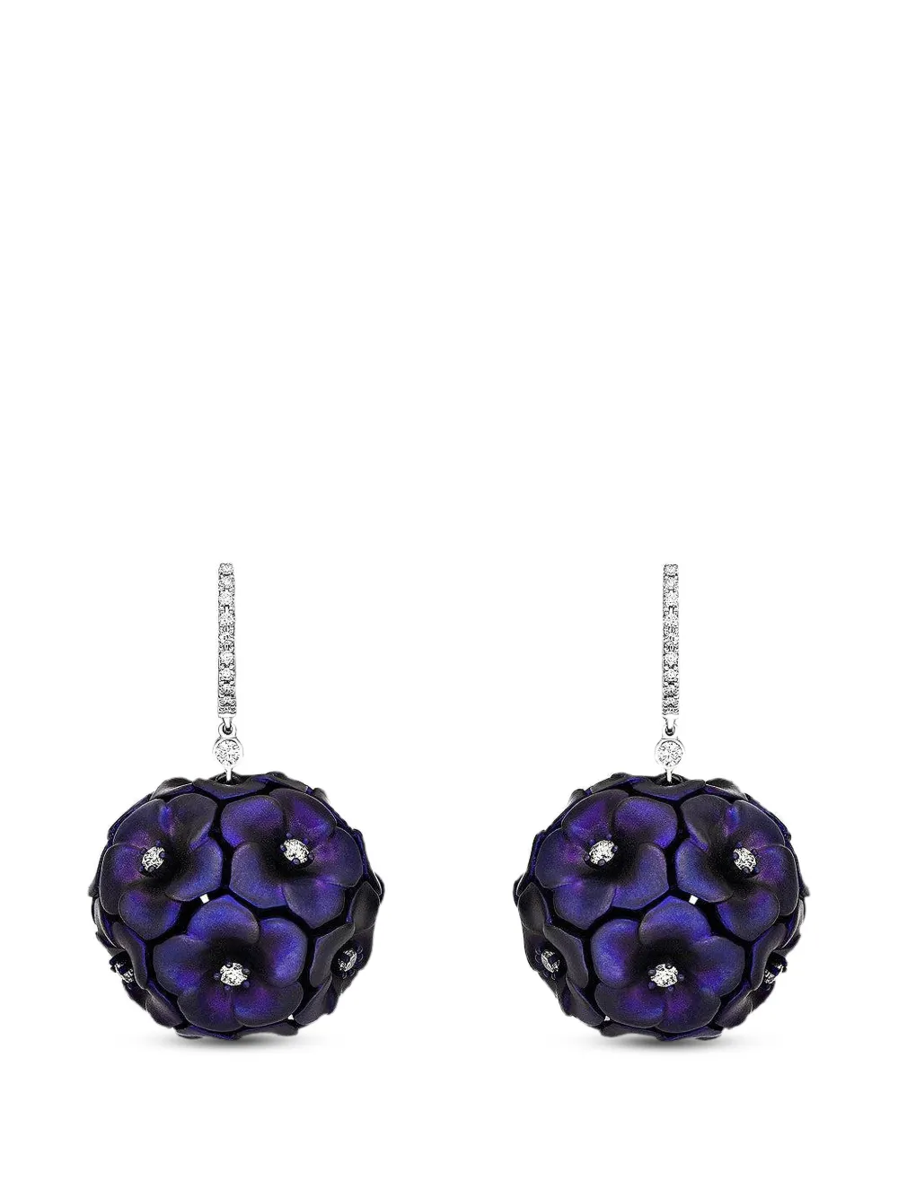 SABOO FINE JEWELS diamond flower earrings - Argento