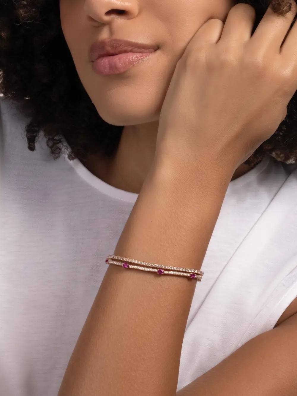 Roberto Demeglio brown diamond stretch bracelet - Rosa