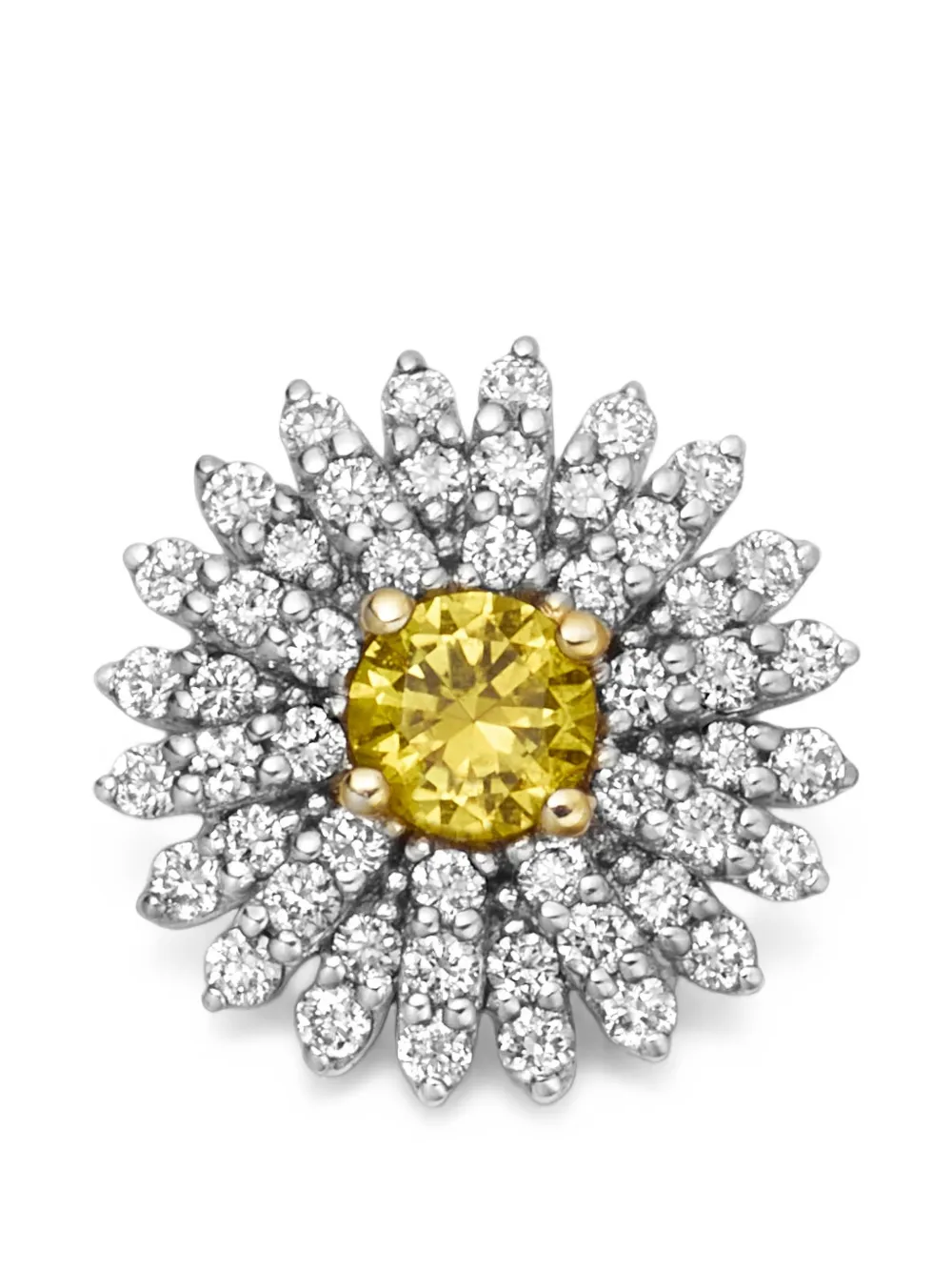 Loquet diamond and sapphire daisy charm - Silber