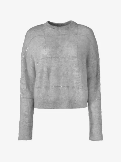Brunello Cucinelli sequin-embellished plaid sweater