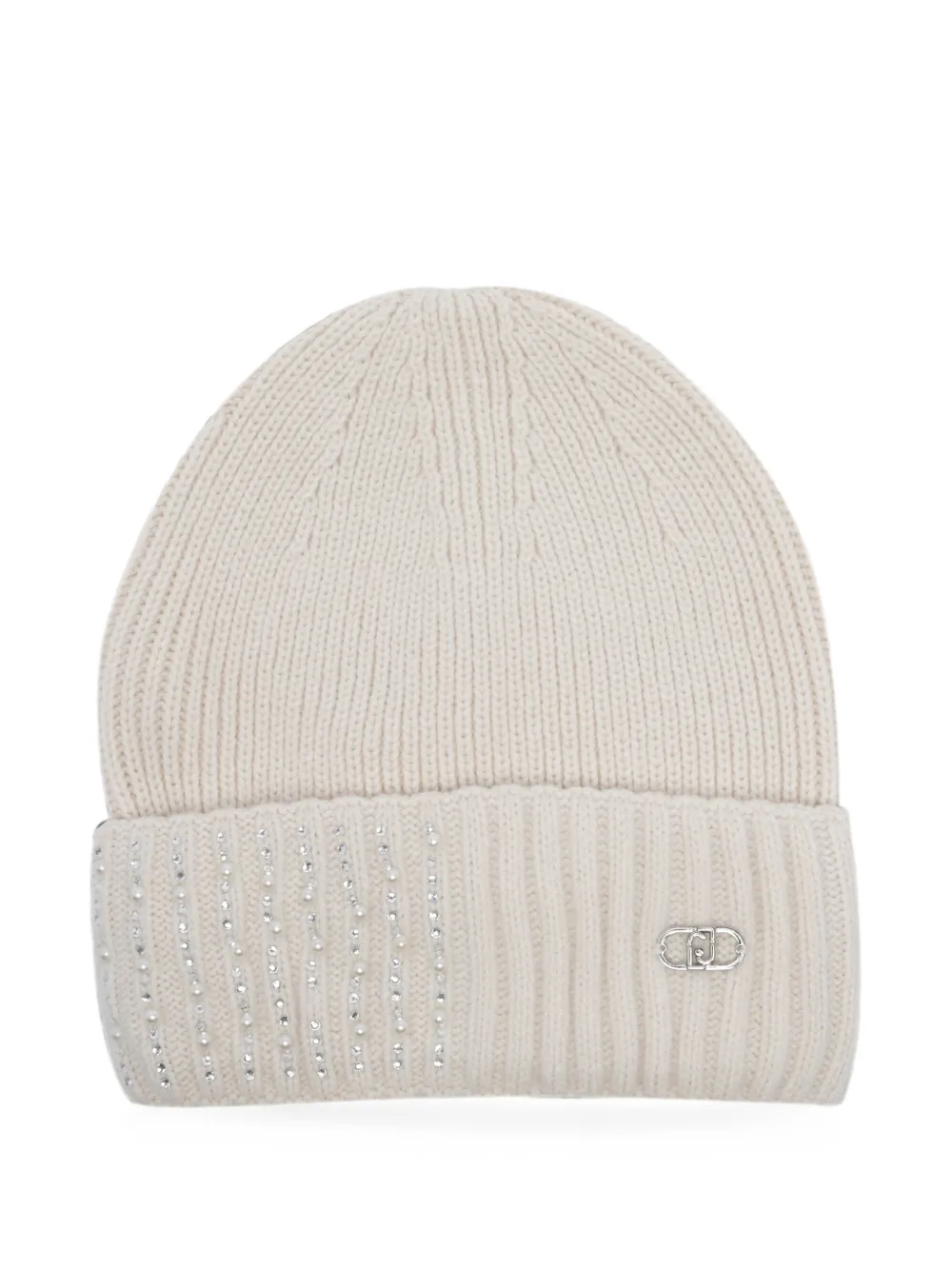 LIU JO crystal-embellished ribbed beanie hat - Toni neutri