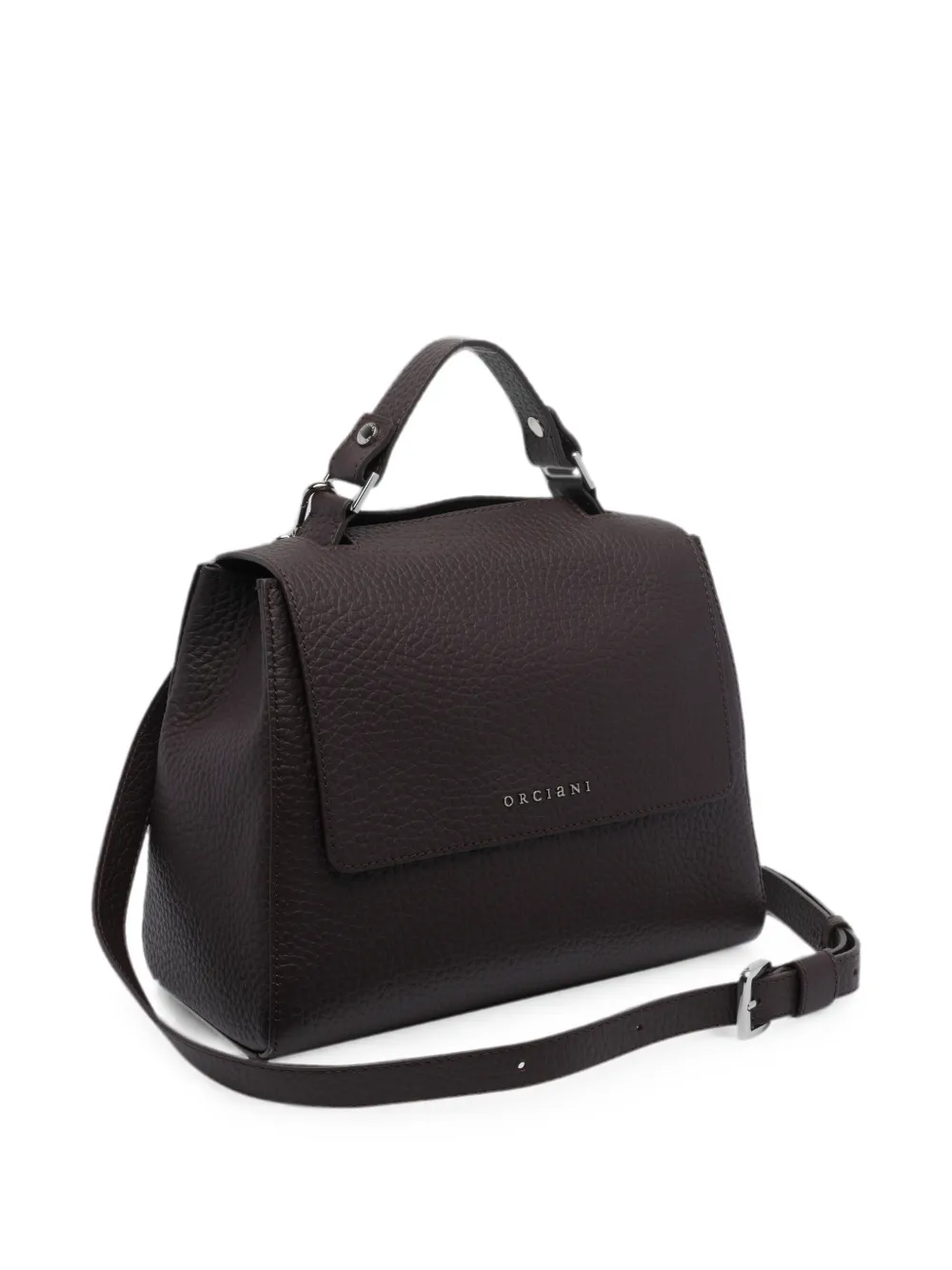 Orciani Sveva clutch van bewerkt leer Zwart
