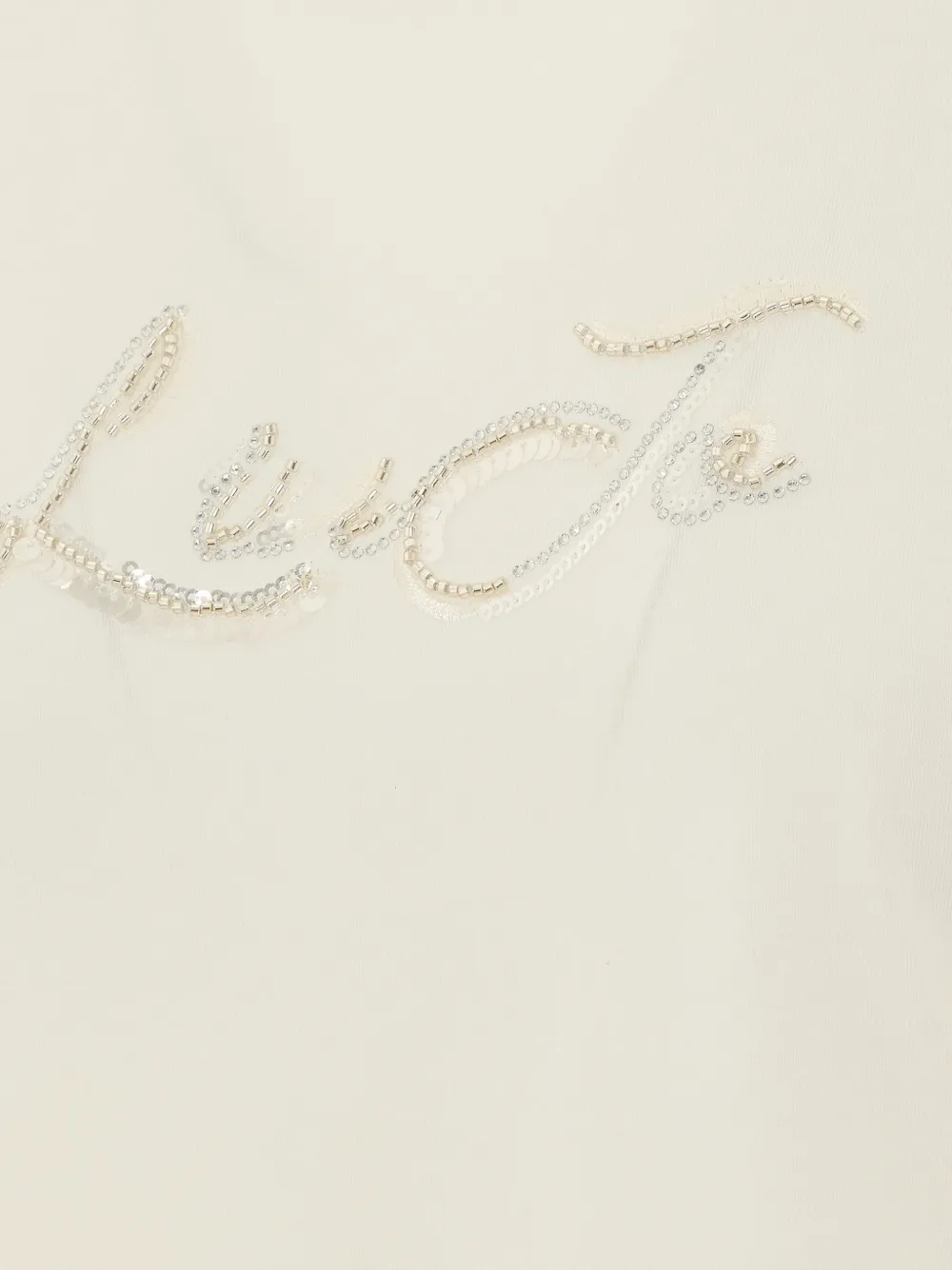 LIU JO T-shirt met pailletten en lange mouwen Wit