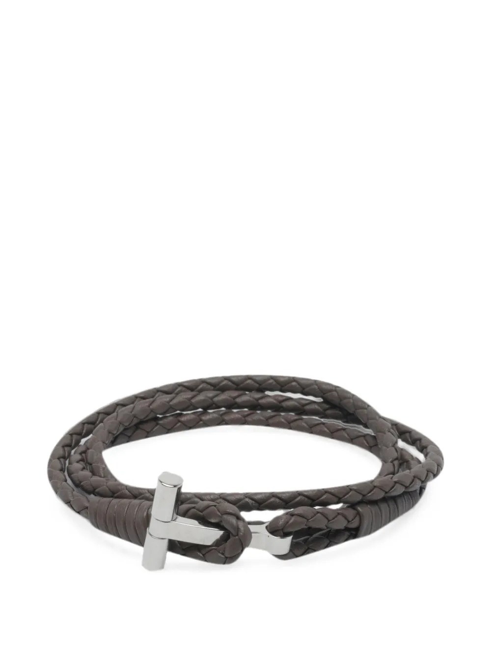 TOM FORD braided leather bracelet - Grau