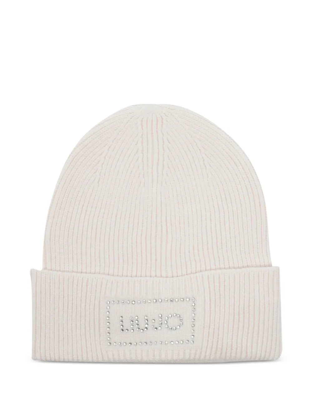 LIU JO strass-embellished logo-patch beanie hat - Toni neutri