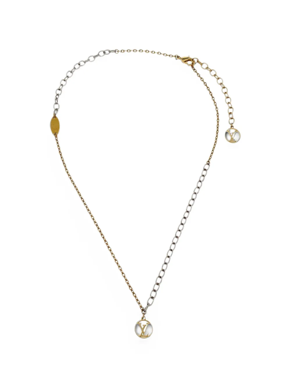 Louis Vuitton Pre-Owned 2015 LV circle-pendant necklace - Gold