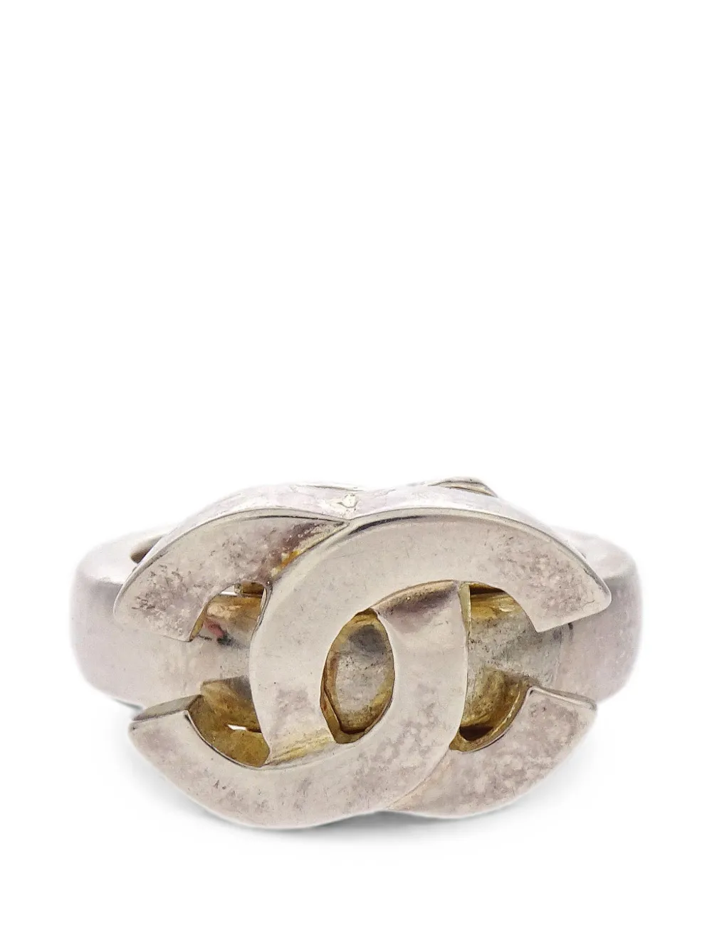 CHANEL Pre-Owned 2001 CC logo-motif ring - Argento
