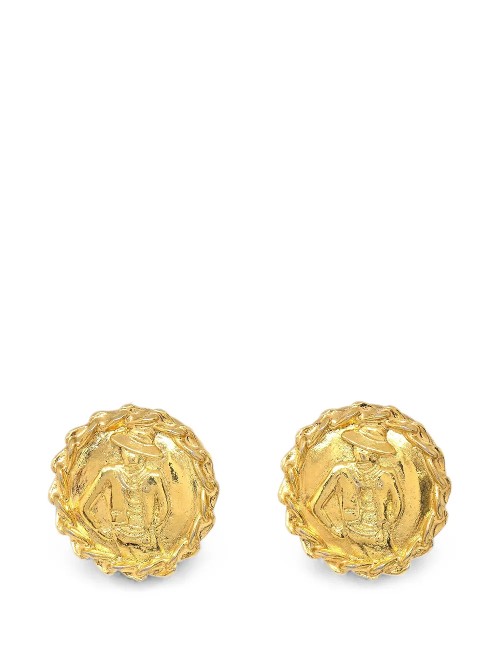 CHANEL Pre-Owned 1990-2000s Mademoiselle clip-on earrings - Oro