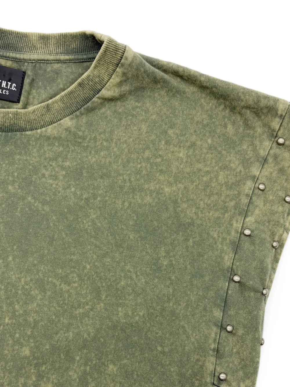 Htc Los Angeles Ruimvallend T-shirt met studs Groen
