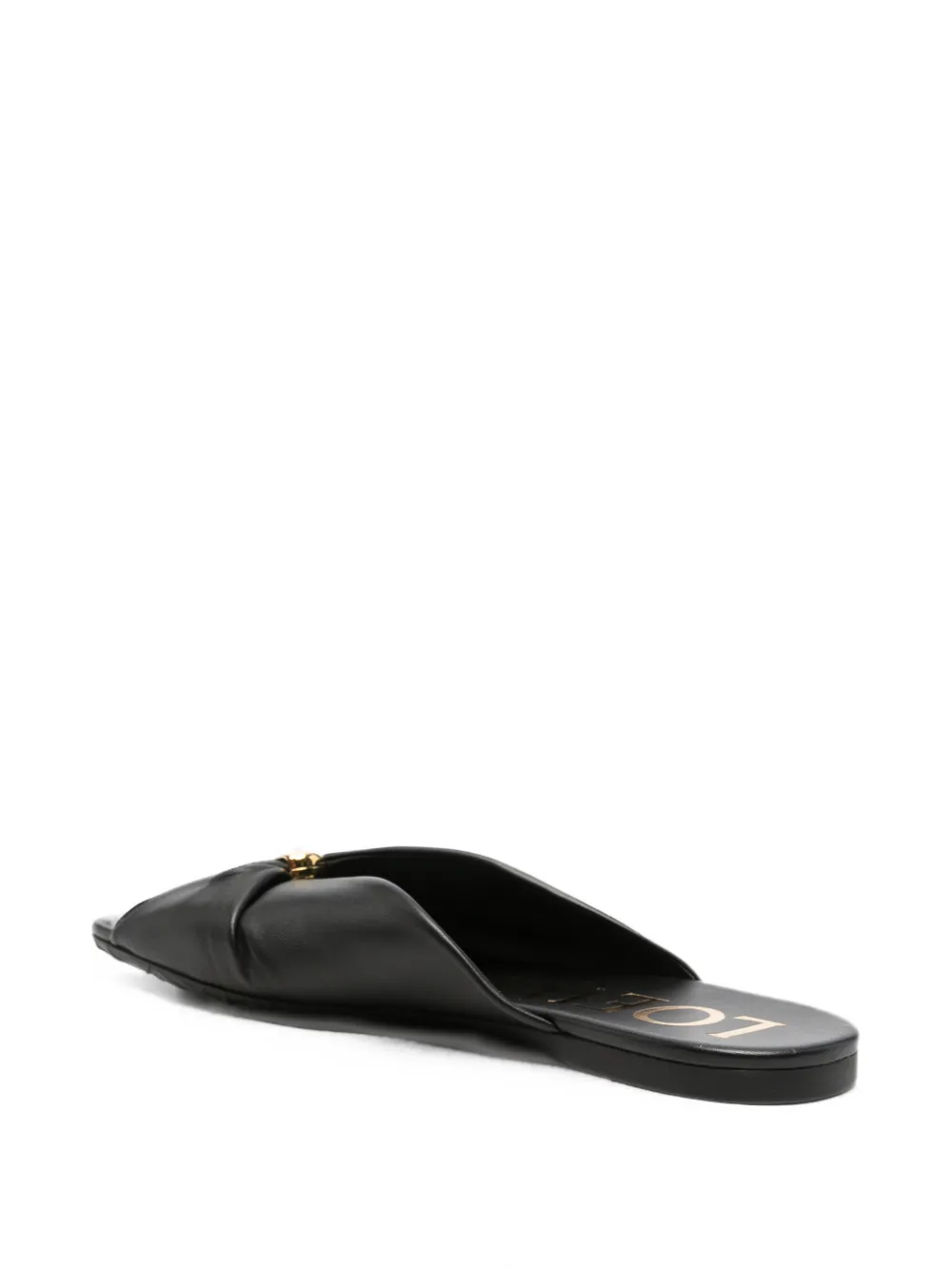 LOEWE Pebble Soft slide in nappa sandals Zwart