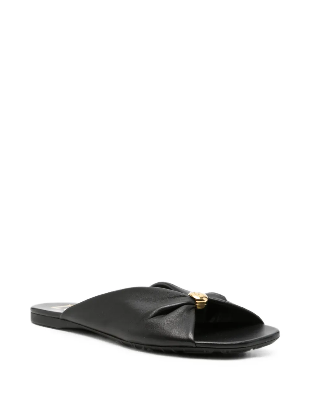 LOEWE Pebble Soft slide in nappa sandals Zwart