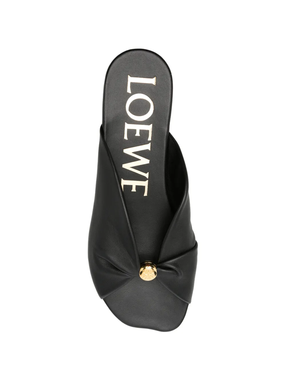 LOEWE Pebble Soft slide in nappa sandals Zwart