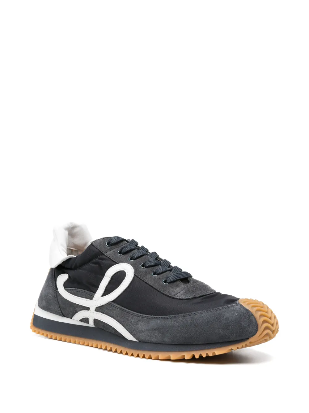 LOEWE Flow Runner 2.0 in nylon and suede sneakers Blauw
