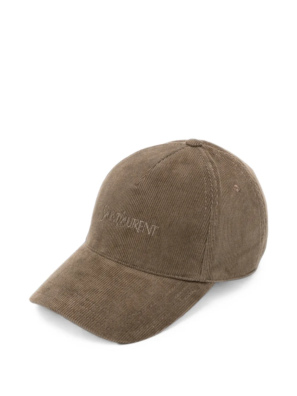 Saint Laurent logo-embroidered corduroy baseball cap - Braun
