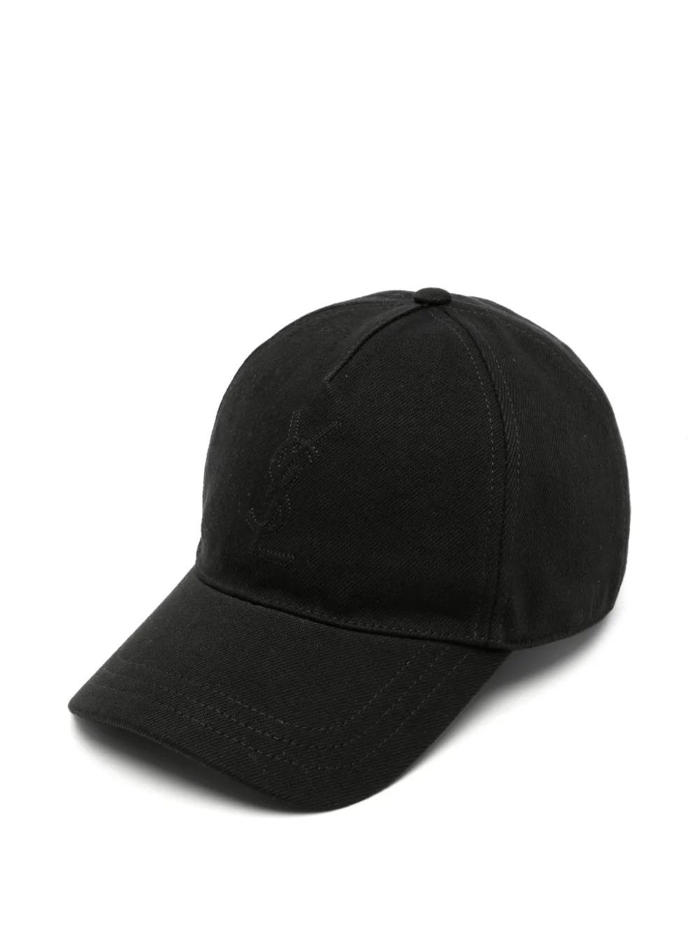 Saint Laurent Cappello da baseball Cassandre con ricamo - Nero