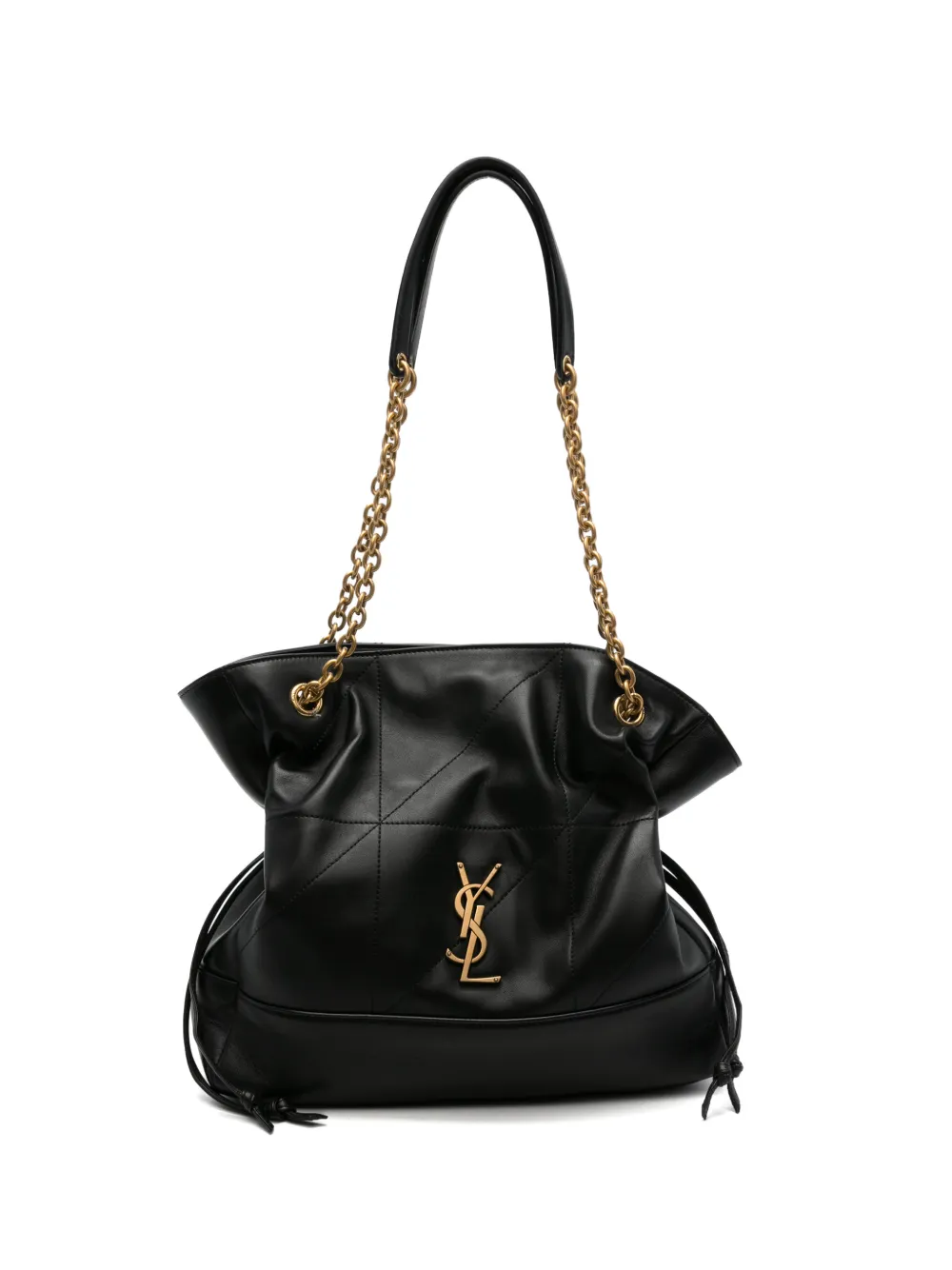 Saint Laurent Mittelgroße Jamie Tote Bag aus Leder mit Steppung - Schwarz
