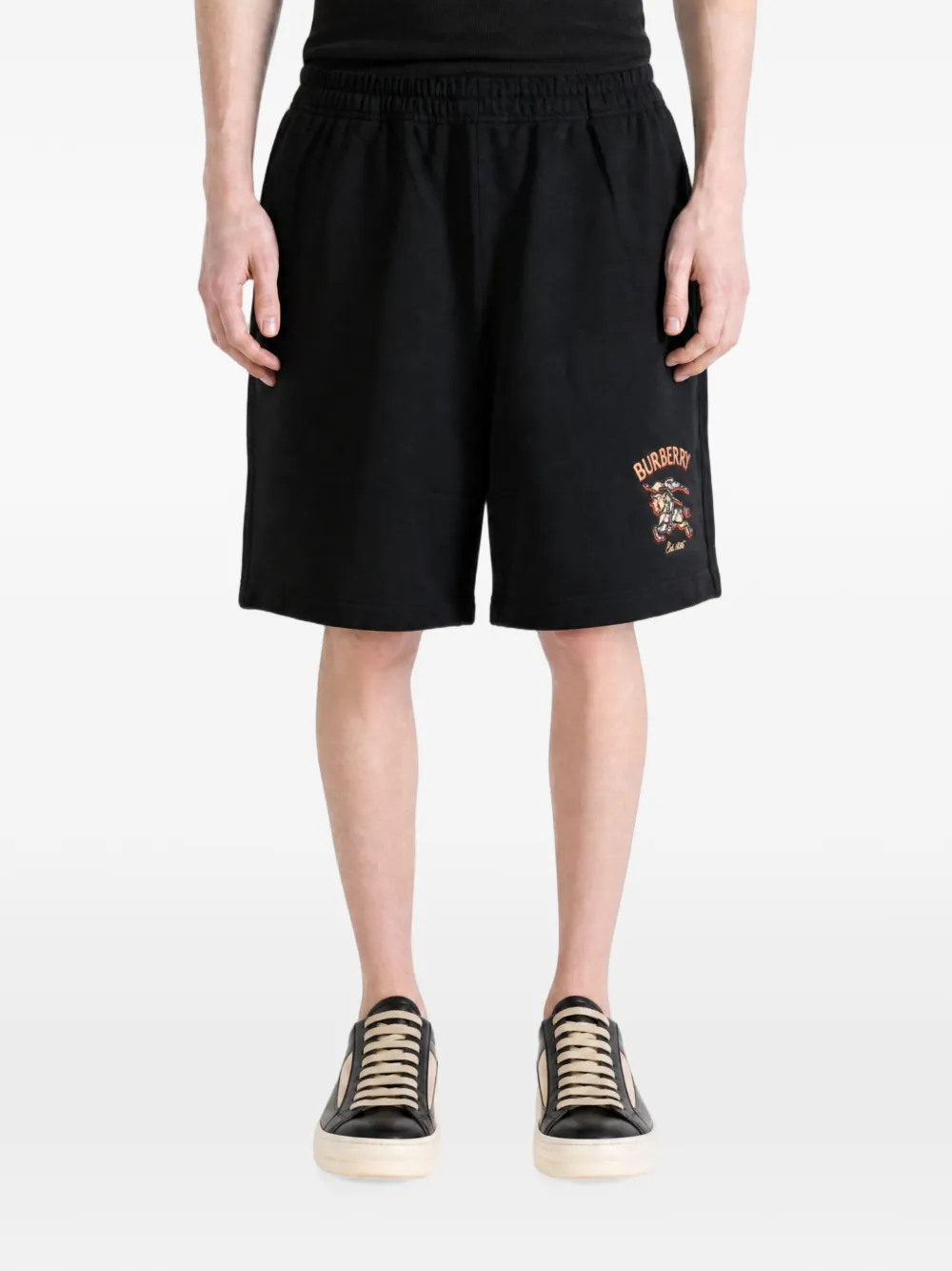 Burberry Knight Check katoenen shorts Zwart