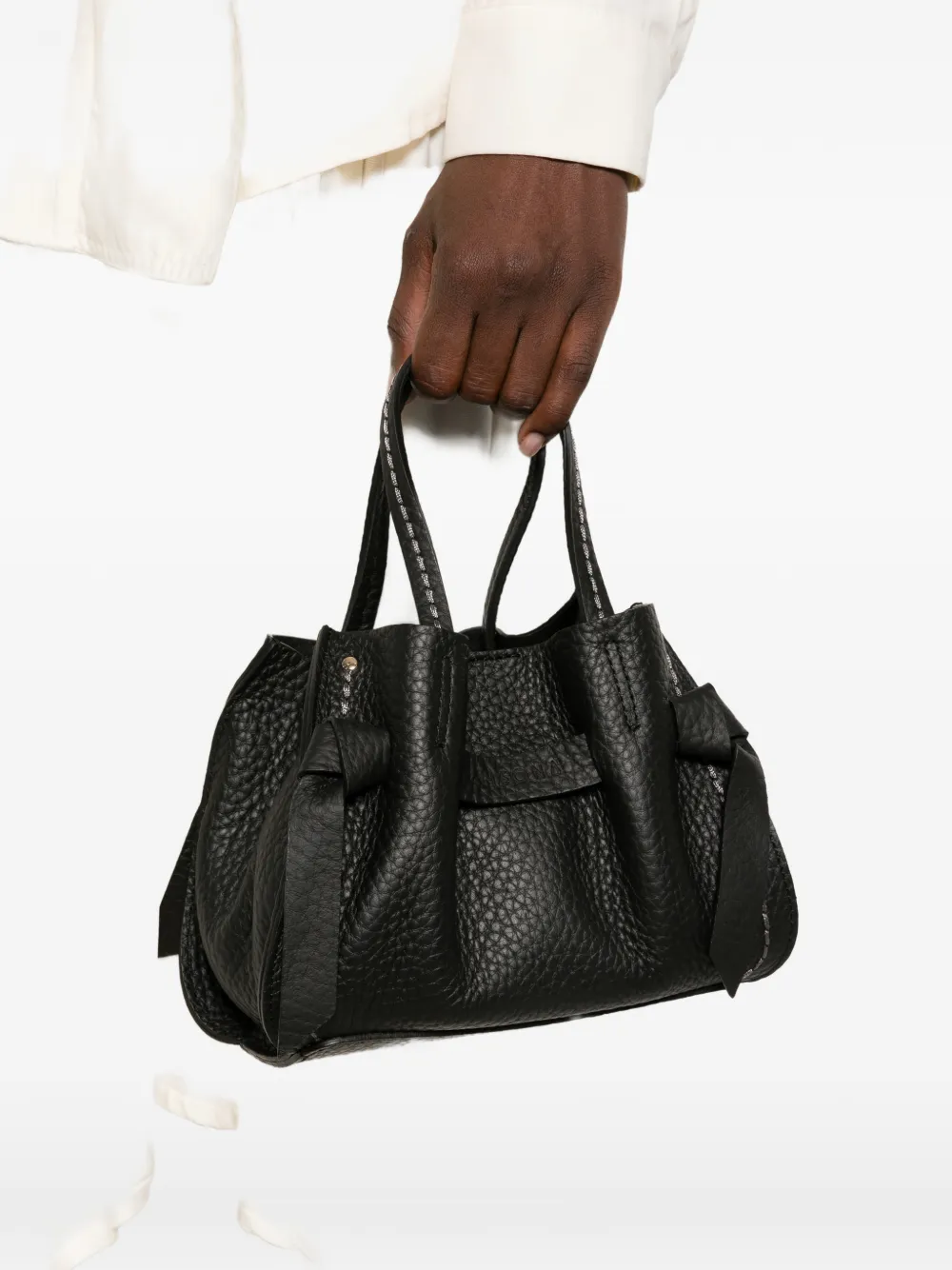 Visonà Vittoria Grained Leather Mini Bag In Black