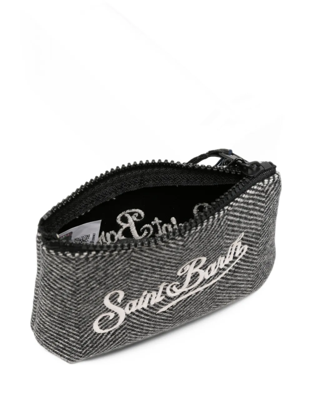 MC2 Saint Barth Aline mini-clutch met borduurwerk en visgraatpatroon Grijs