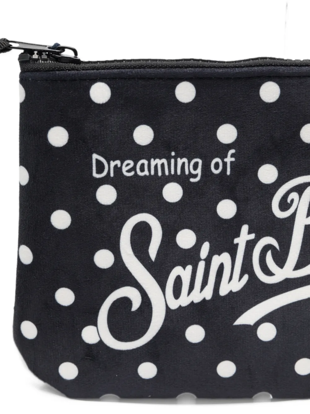 MC2 Saint Barth Aline polka-dot logo-print clutch bag Blauw