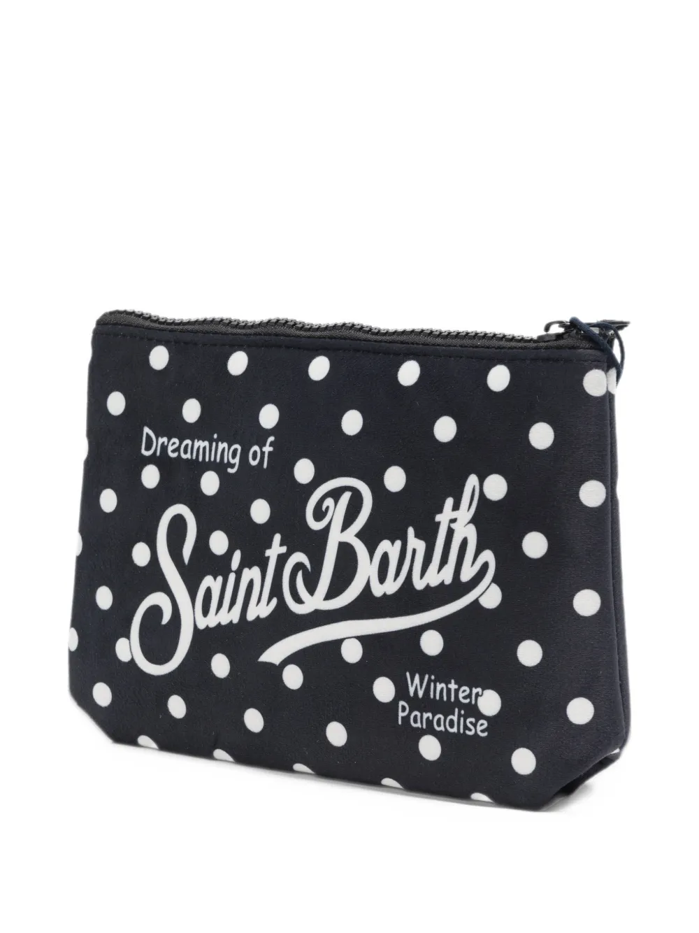 MC2 Saint Barth Aline polka-dot logo-print clutch bag Blauw