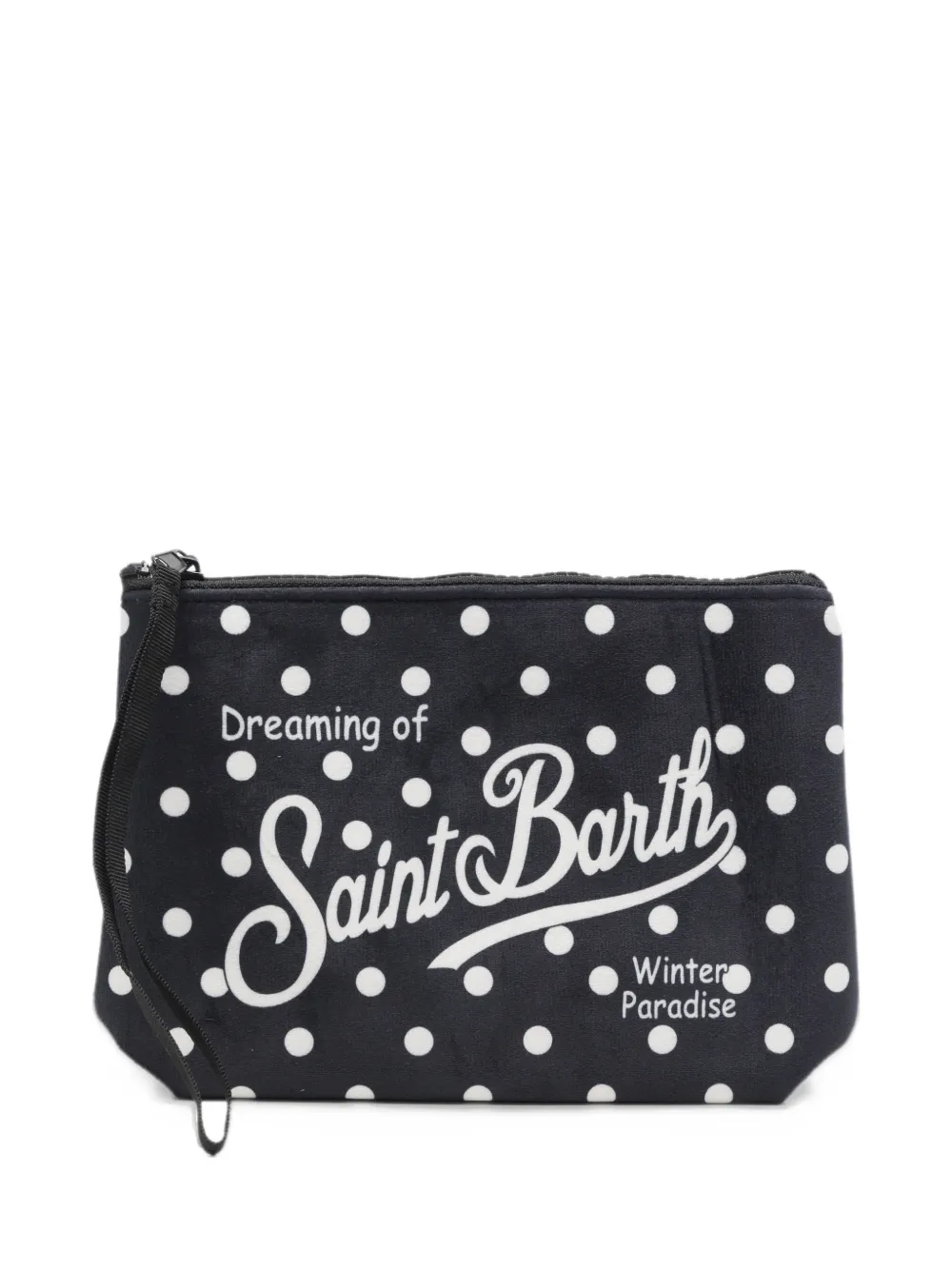MC2 Saint Barth Aline polka-dot logo-print clutch bag Blauw