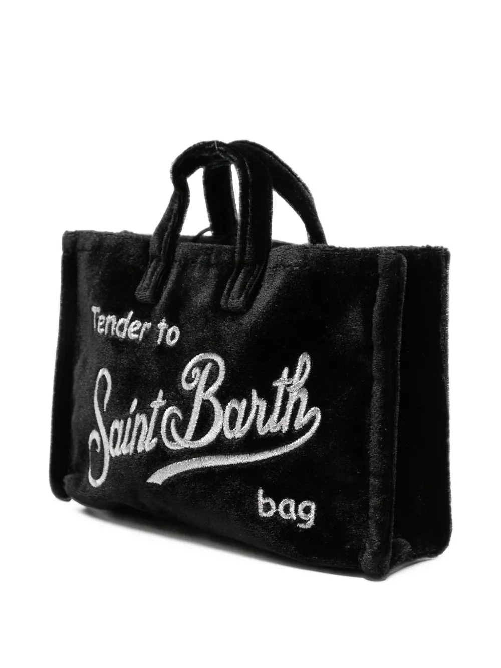 MC2 Saint Barth mini phone bag velvet Zwart